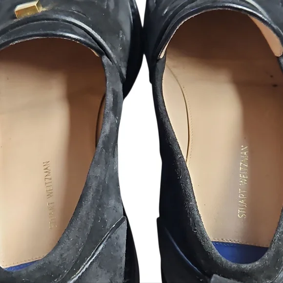 Stuart Weitzman Black Suede Loafers YW 40650 Size 8 - Picture 8 of 9
